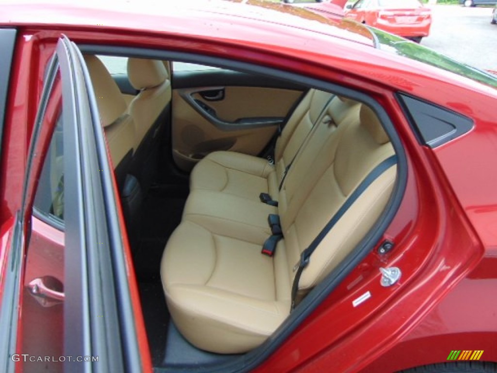 2013 Elantra Limited - Sparkling Ruby / Beige photo #21