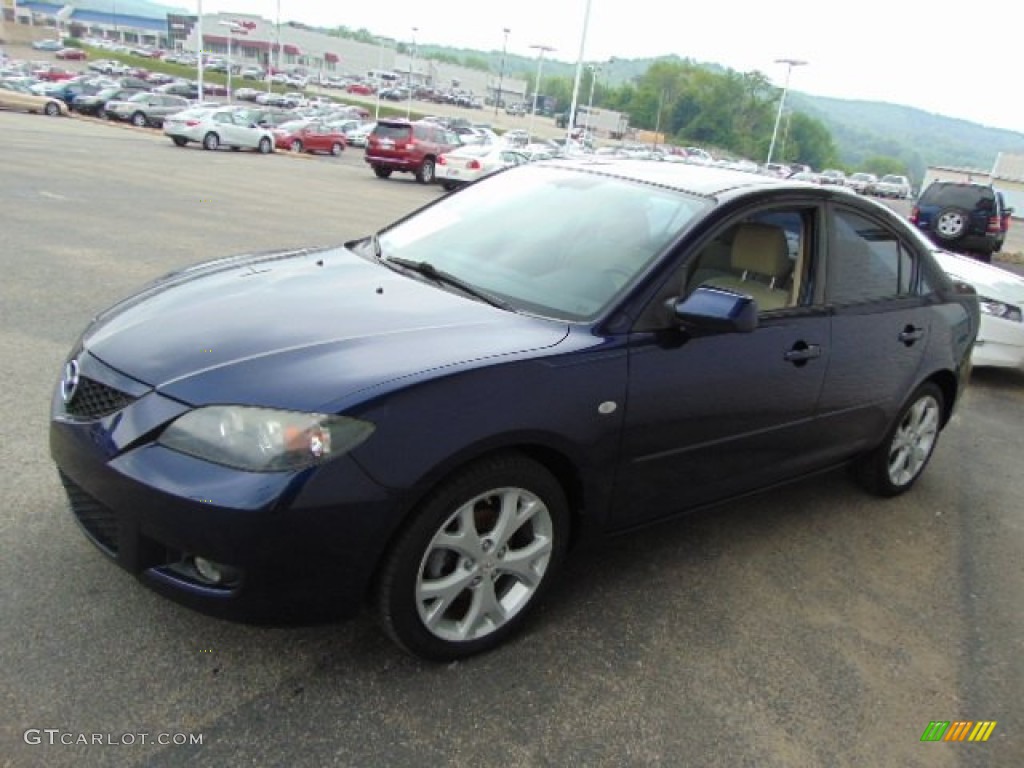 2009 MAZDA3 i Touring Sedan - Stormy Blue Mica / Beige photo #5