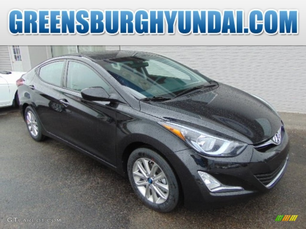 2014 Elantra SE Sedan - Black / Gray photo #1