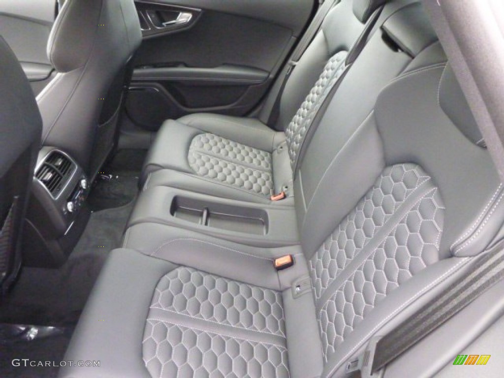 Black Valcona Leather w/Honeycomb Stitching Interior 2014 Audi RS 7 4.0 TFSI quattro Photo #93964293