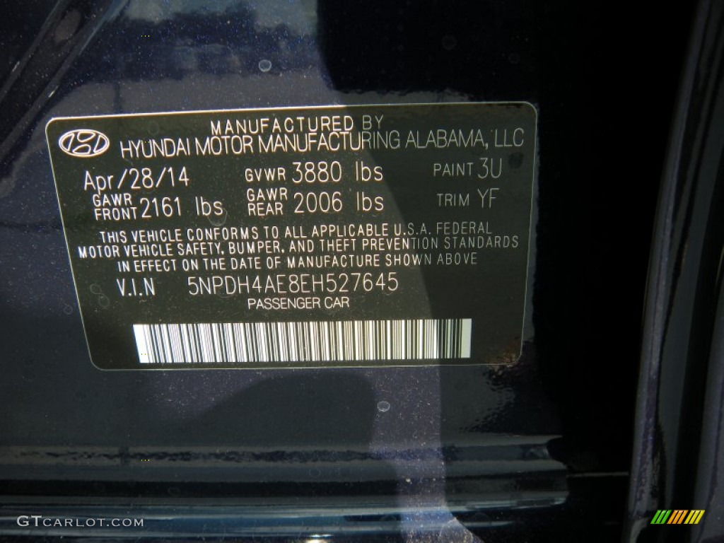 2014 Elantra SE Sedan - Blue / Beige photo #33