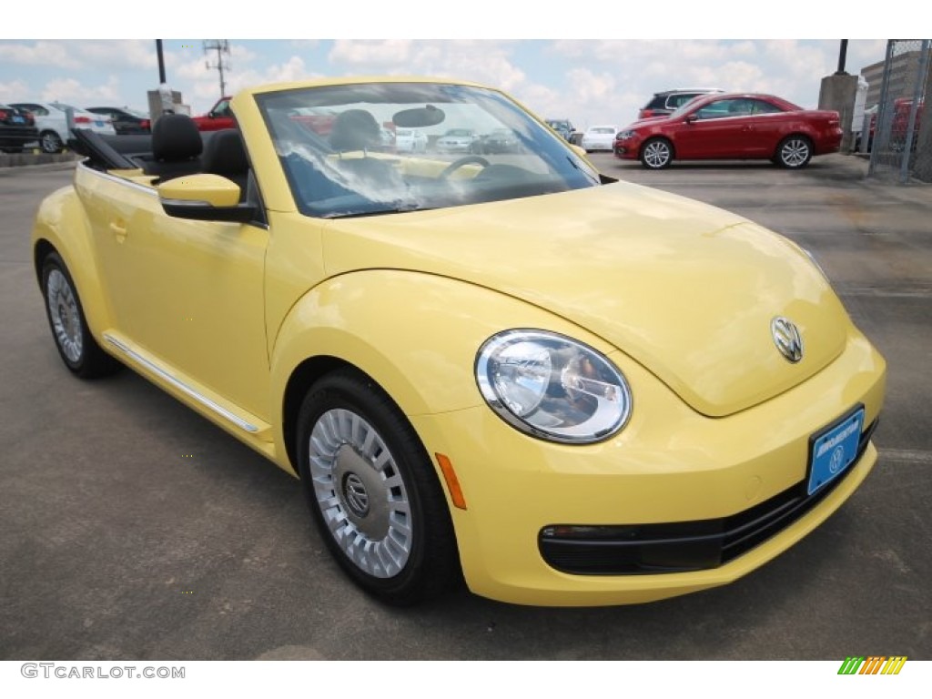 2014 Beetle 1.8T Convertible - Yellow Rush / Titan Black photo #8