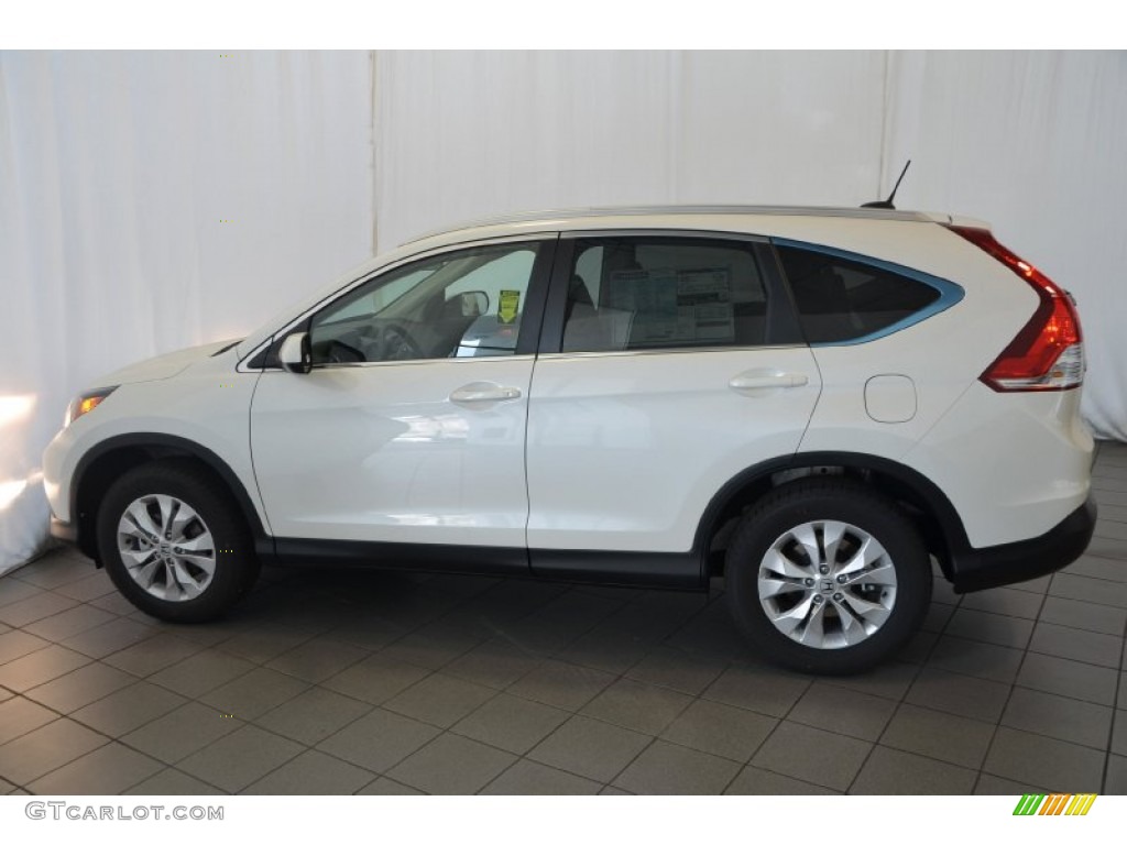 2014 CR-V EX-L - White Diamond Pearl / Beige photo #8