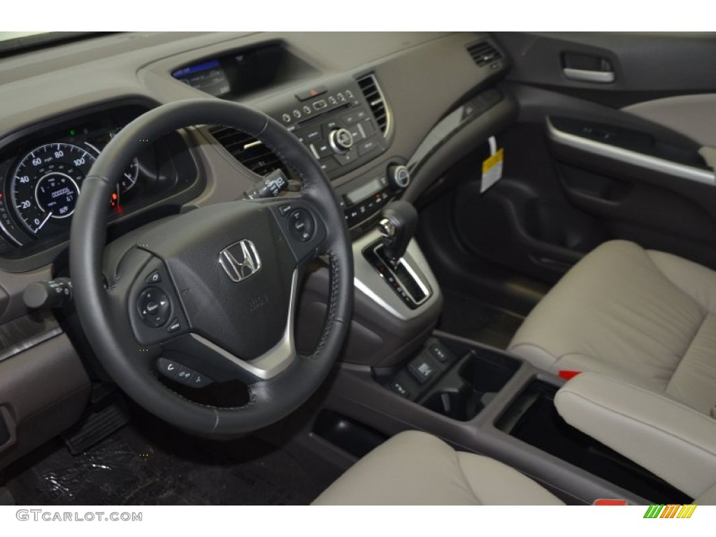 2014 CR-V EX-L - White Diamond Pearl / Beige photo #10