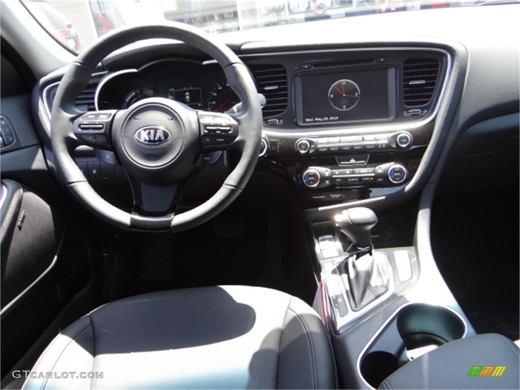2014 Kia Optima Hybrid EX Black Dashboard Photo #93980646