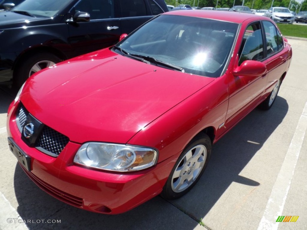 2006 Sentra 1.8 S - Code Red / Charcoal photo #1