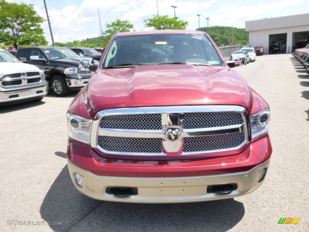 2014 1500 Laramie Longhorn Crew Cab 4x4 - Deep Cherry Red Crystal Pearl / Longhorn Canyon Brown/Light Frost photo #3