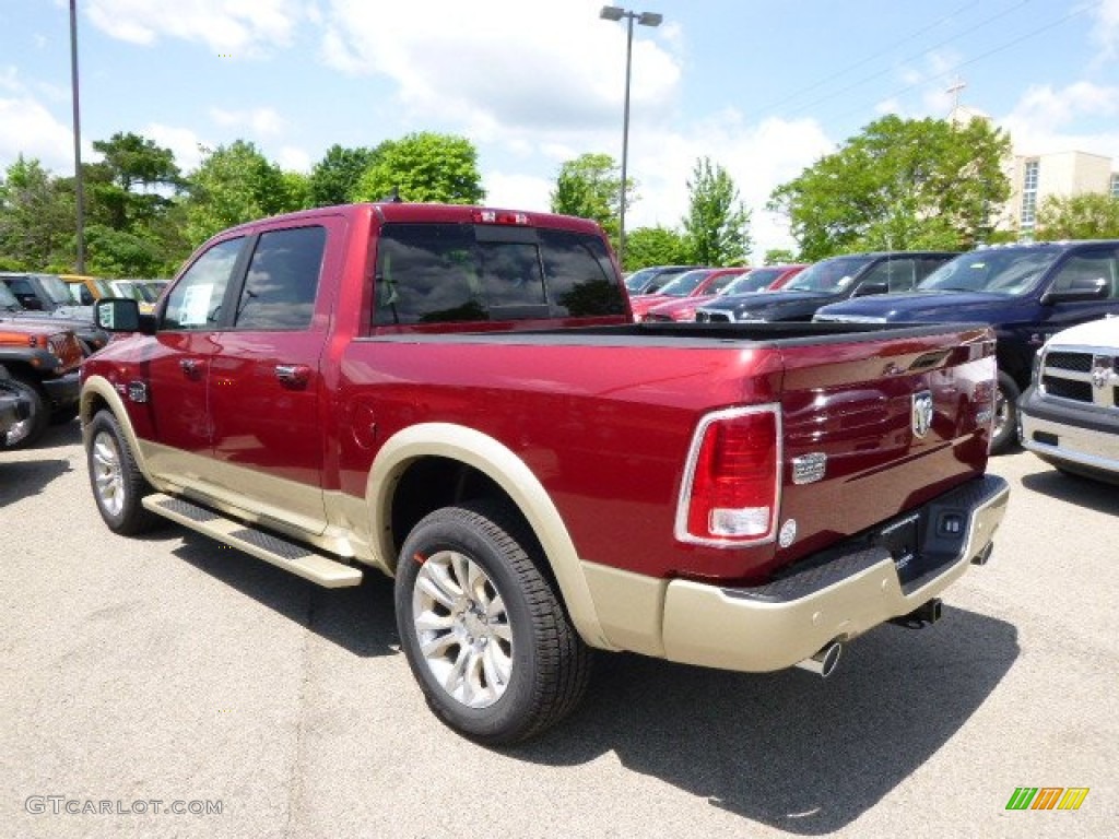 2014 1500 Laramie Longhorn Crew Cab 4x4 - Deep Cherry Red Crystal Pearl / Longhorn Canyon Brown/Light Frost photo #8
