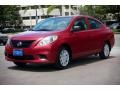 2014 Red Brick Nissan Versa 1.6 S Plus Sedan  photo #9