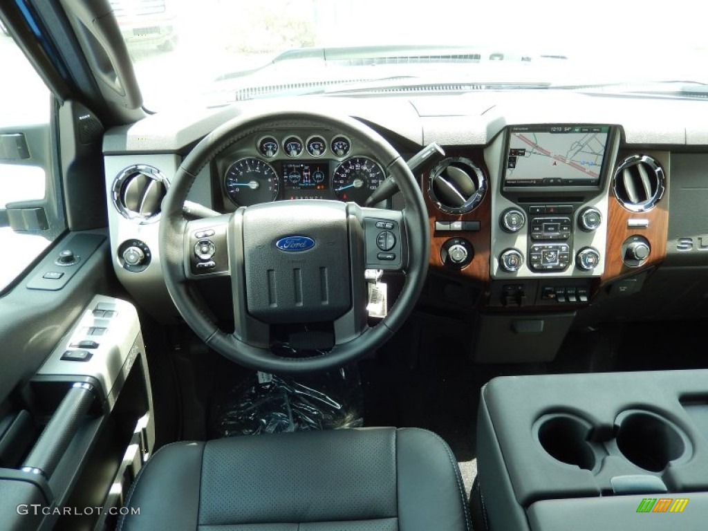 2015 Ford F250 Super Duty Lariat Crew Cab Black Dashboard Photo #93987912