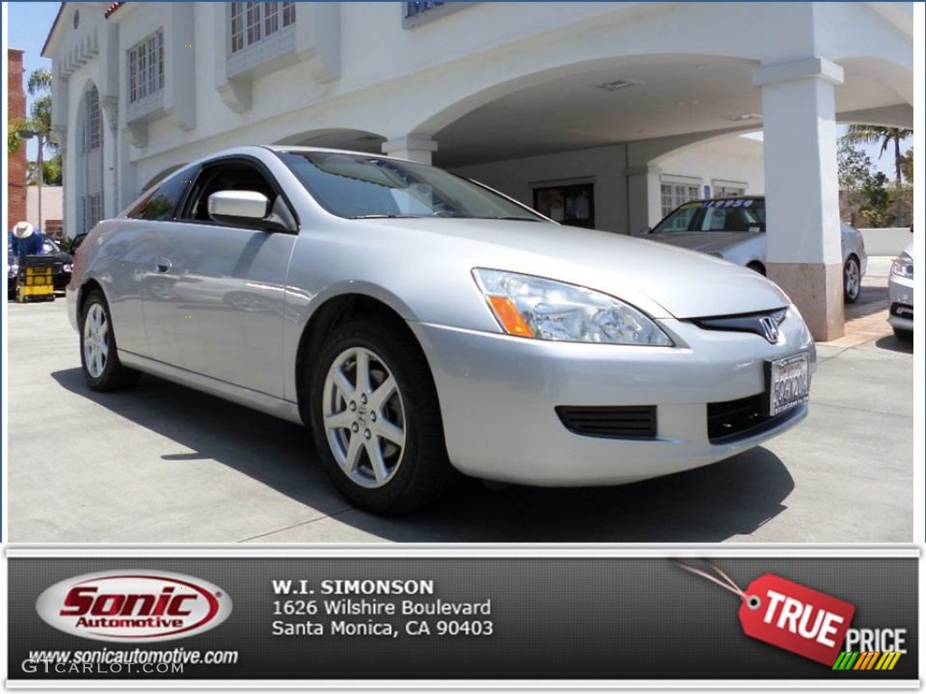 2003 Accord EX V6 Coupe - Satin Silver Metallic / Black photo #1