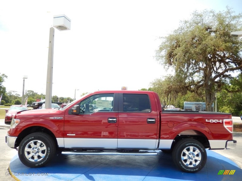 2014 F150 XLT SuperCrew 4x4 - Ruby Red / Steel Grey photo #2