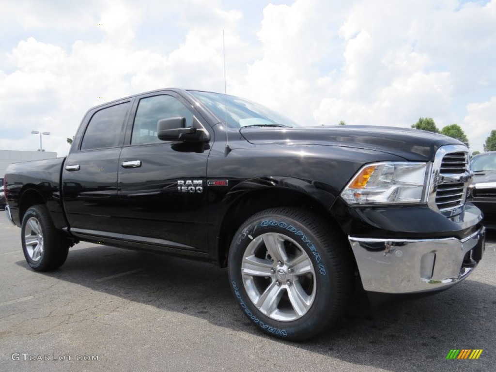 2014 1500 Big Horn Crew Cab 4x4 - Black / Black/Diesel Gray photo #4