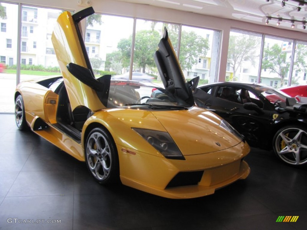 2006 Murcielago Roadster - Giallo Evros (Yellow) / Nero Perseus photo #3