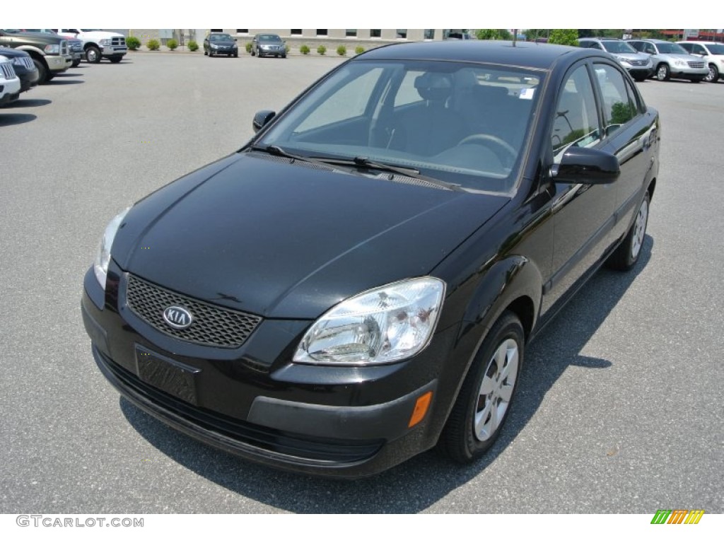 2009 Rio LX Sedan - Midnight Black / Gray photo #1