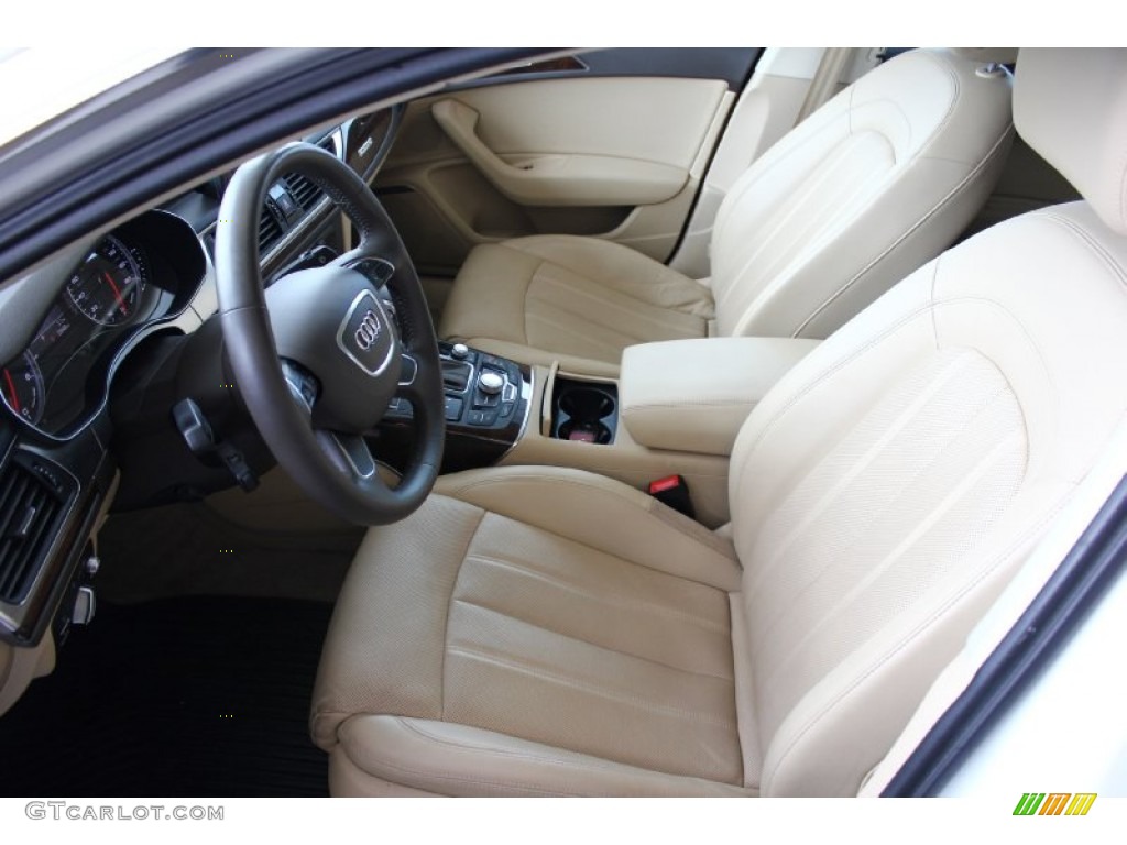 2012 A6 3.0T quattro Sedan - Ibis White / Velvet Beige photo #21