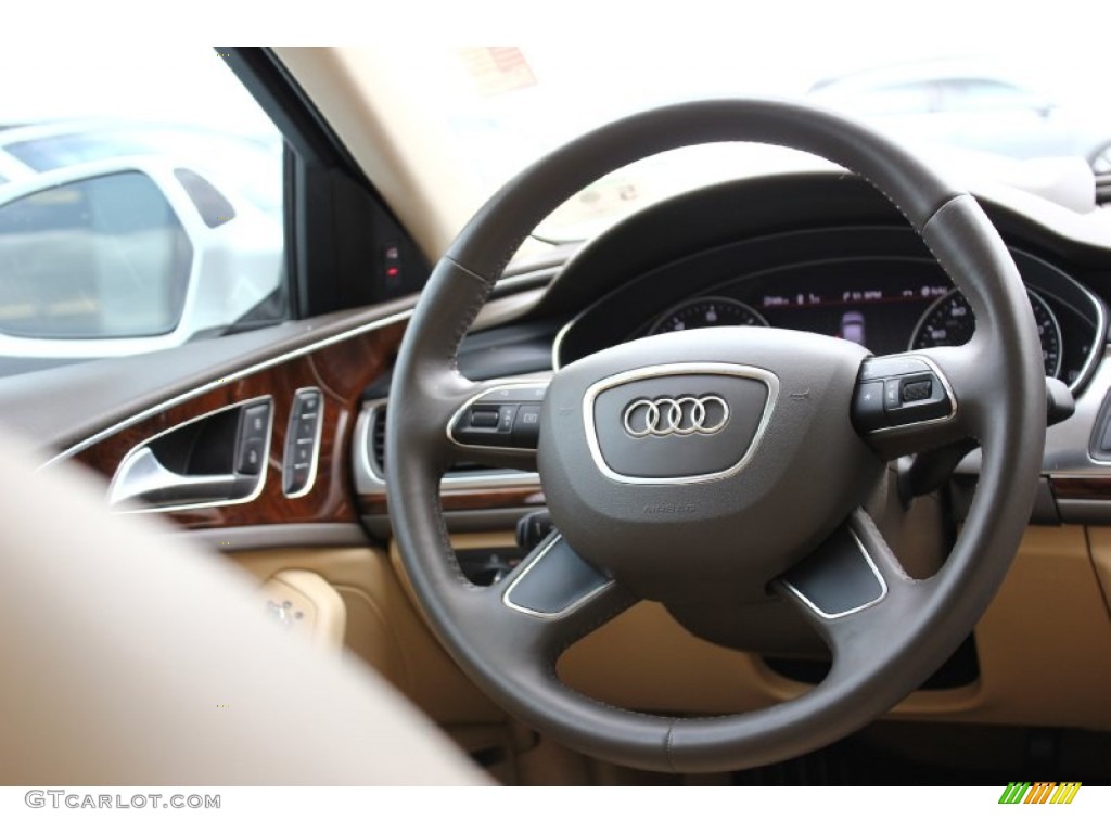 2012 A6 3.0T quattro Sedan - Ibis White / Velvet Beige photo #48