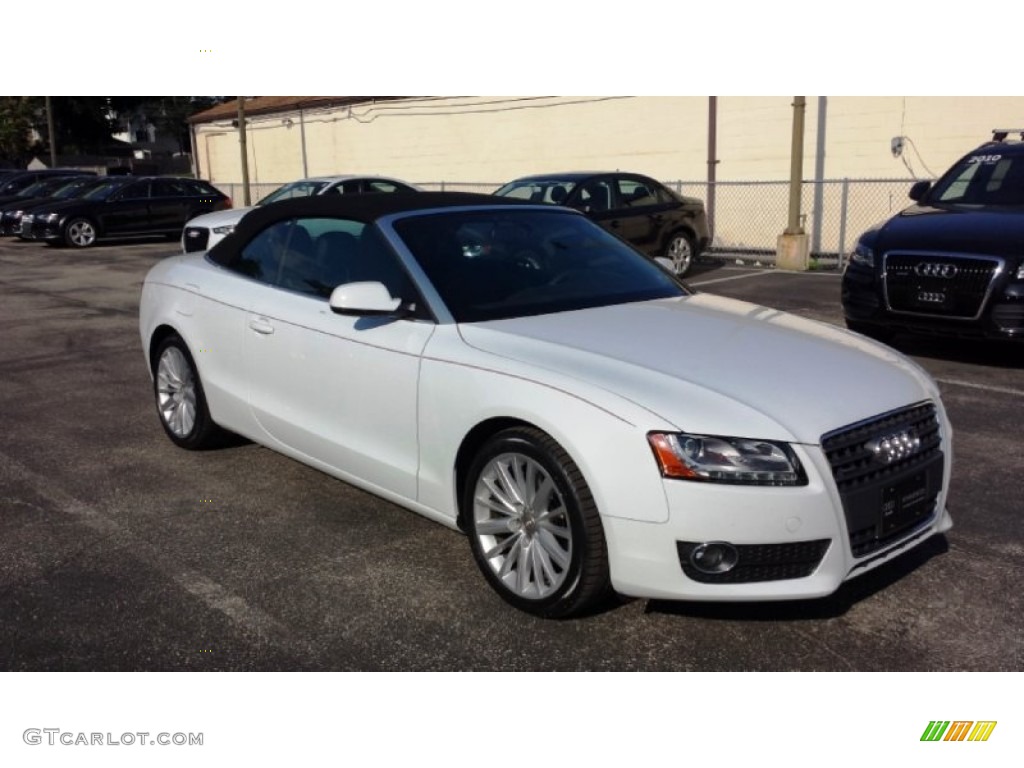 2012 A5 2.0T quattro Cabriolet - Glacier White Metallic / Black photo #3