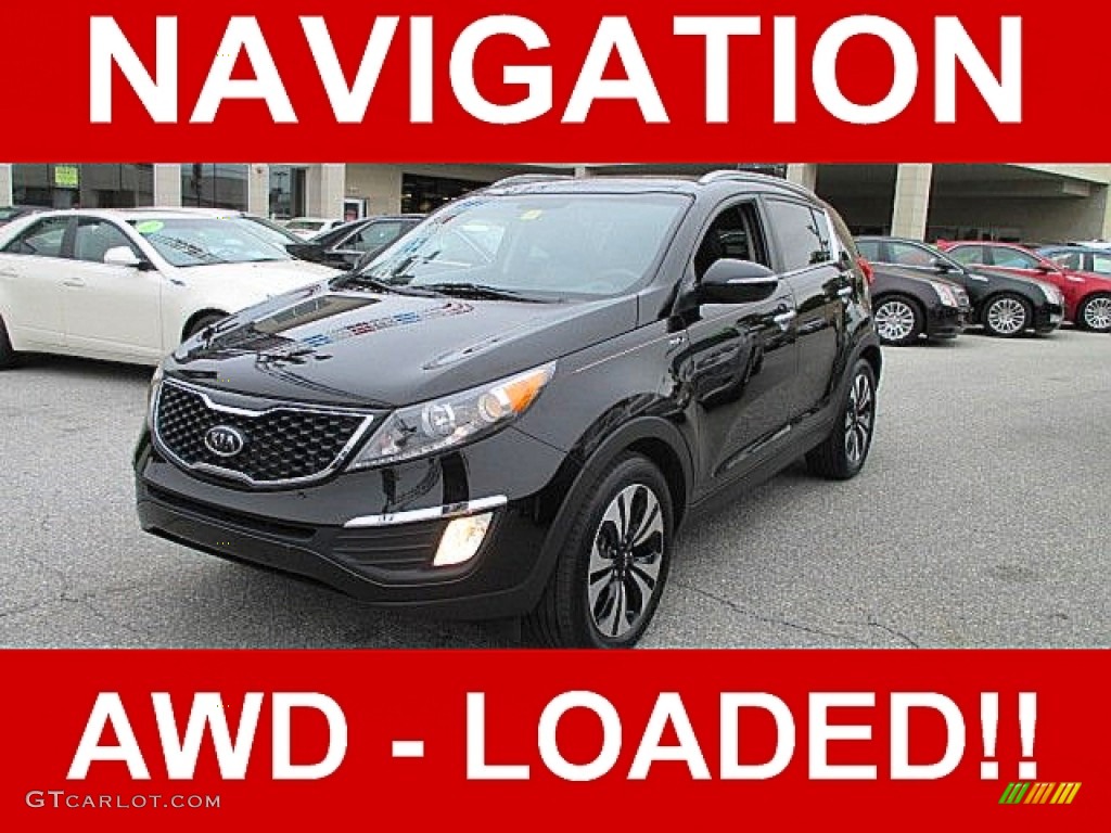 2012 Sportage SX AWD - Black Cherry / Black photo #1