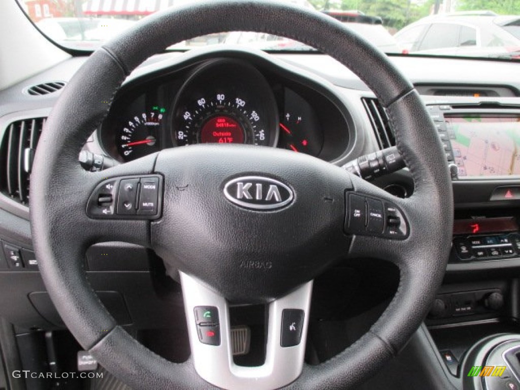 2012 Kia Sportage SX AWD Black Steering Wheel Photo #94011181