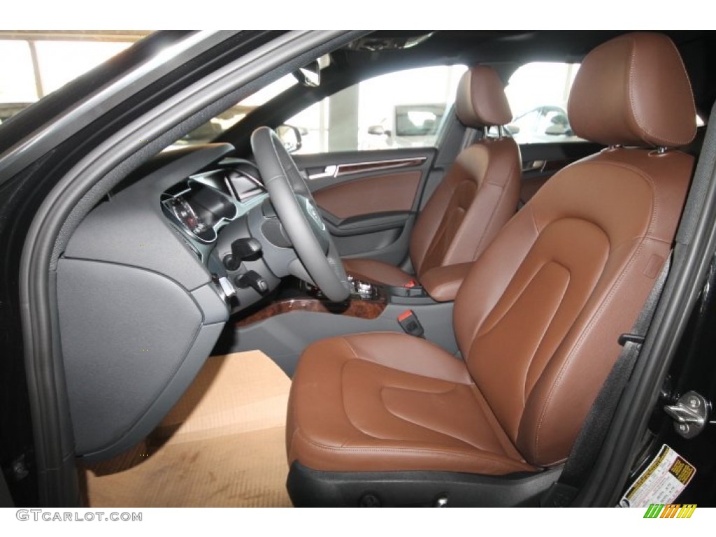 2014 A4 2.0T quattro Sedan - Phantom Black Pearl / Chestnut Brown/Black photo #13