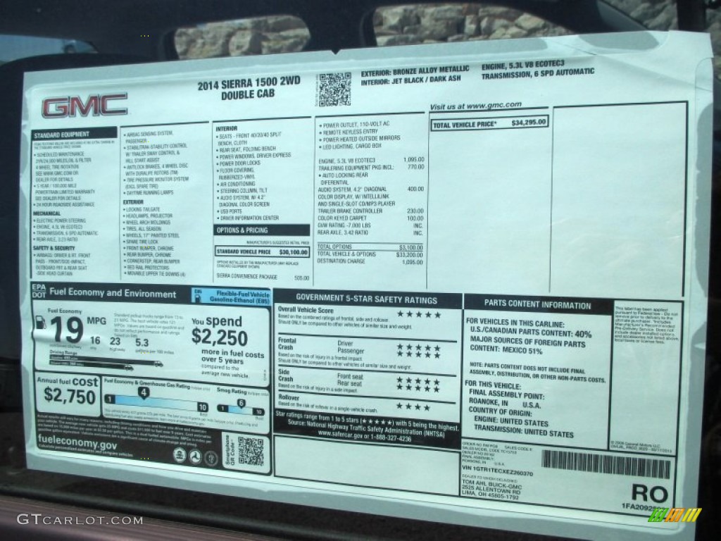 2014 Sierra 1500 Double Cab - Bronze Alloy Metallic / Jet Black/Dark Ash photo #22