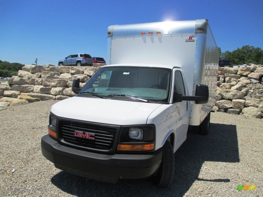 2014 Savana Cutaway 3500 Commercial Moving Truck - Summit White / Medium Pewter photo #2