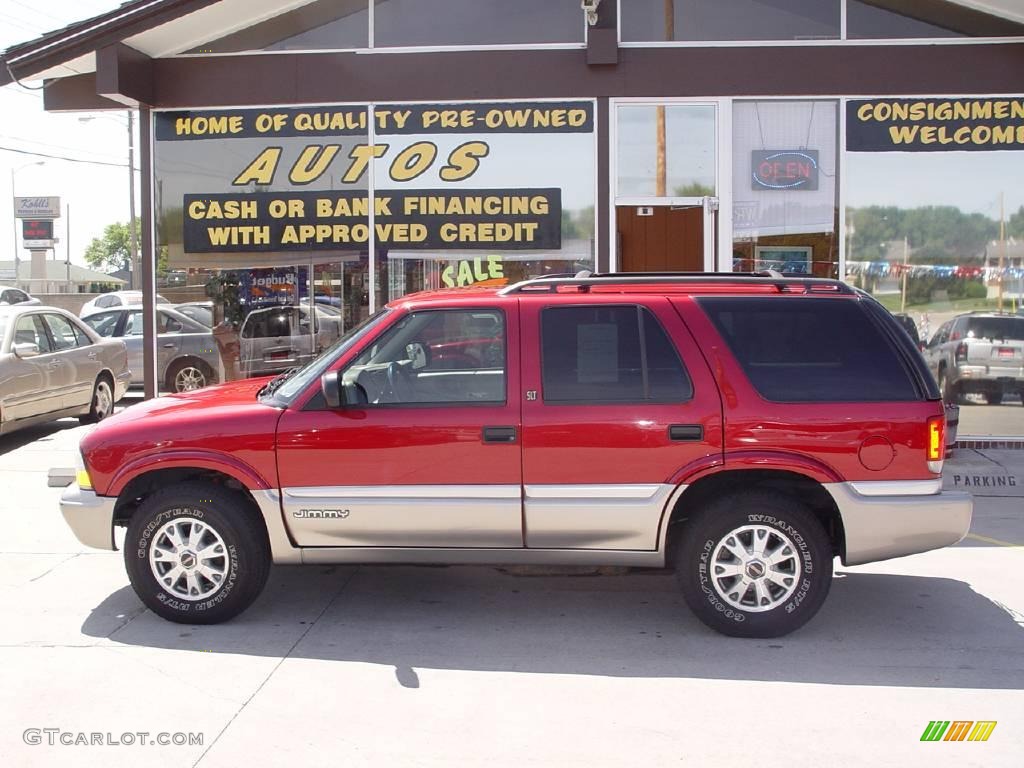 2000 Jimmy SLT 4x4 - Magnetic Red Metallic / Pewter photo #1