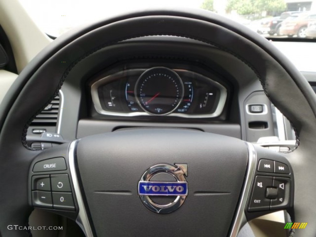 2015 Volvo XC60 T5 Drive-E Soft Beige Steering Wheel Photo #94028911