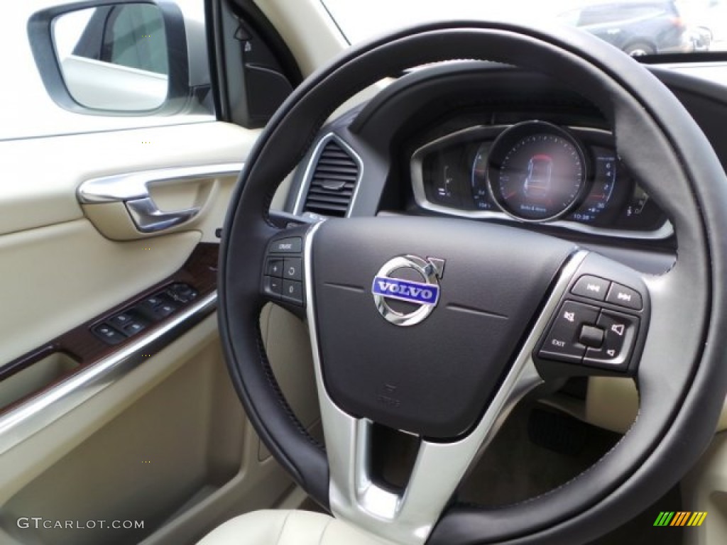 2015 Volvo XC60 T5 Drive-E Soft Beige Steering Wheel Photo #94029031