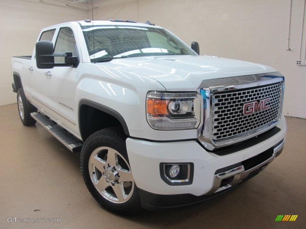 Summit White 2015 GMC Sierra 2500HD Denali Crew Cab 4x4 Exterior Photo #94032991