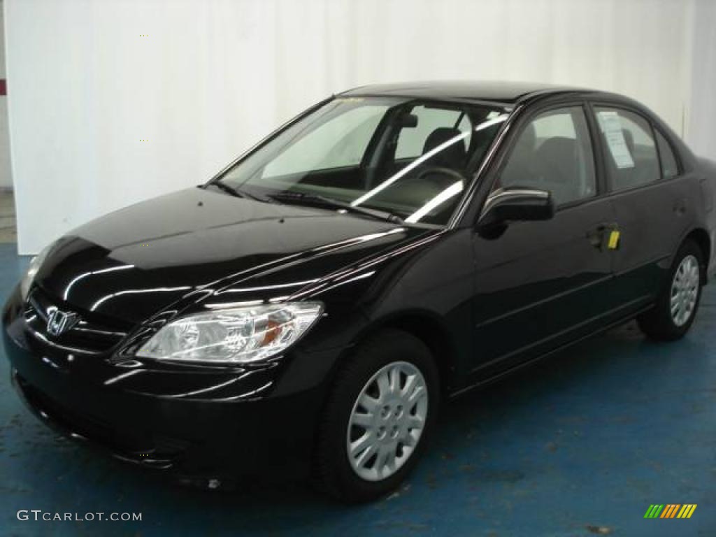 2005 Civic LX Sedan - Nighthawk Black Pearl / Gray photo #1