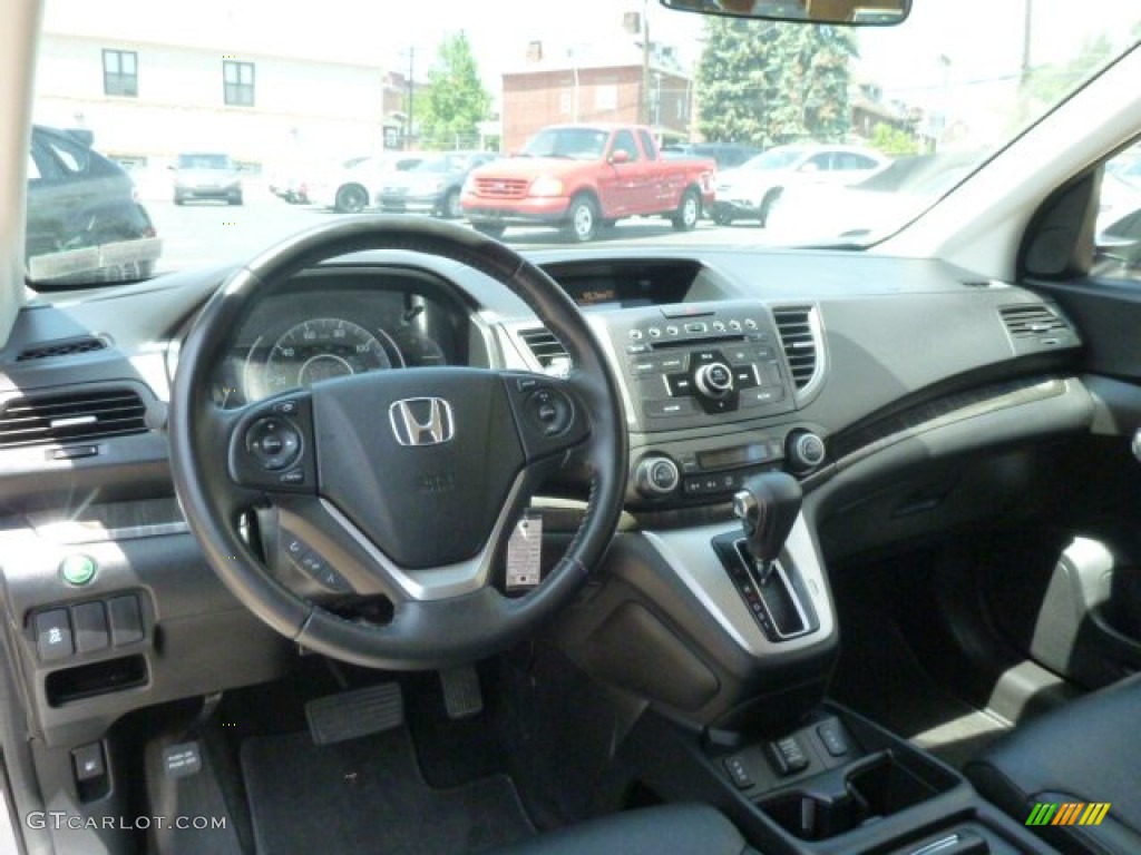 2012 CR-V EX-L 4WD - Alabaster Silver Metallic / Black photo #6