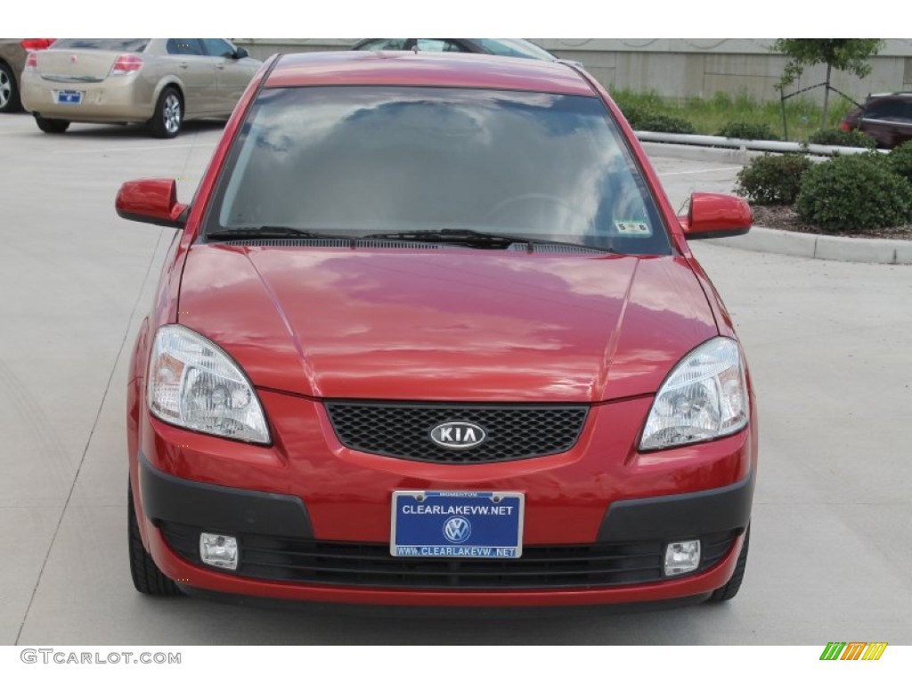 2008 Rio Rio5 SX Hatchback - Tropical Red / Gray photo #2
