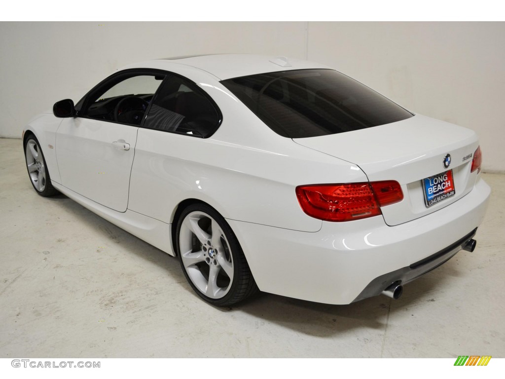 2011 3 Series 335i Coupe - Alpine White / Coral Red/Black Dakota Leather photo #6