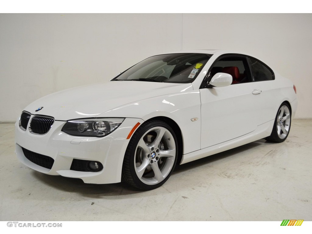 2011 3 Series 335i Coupe - Alpine White / Coral Red/Black Dakota Leather photo #10