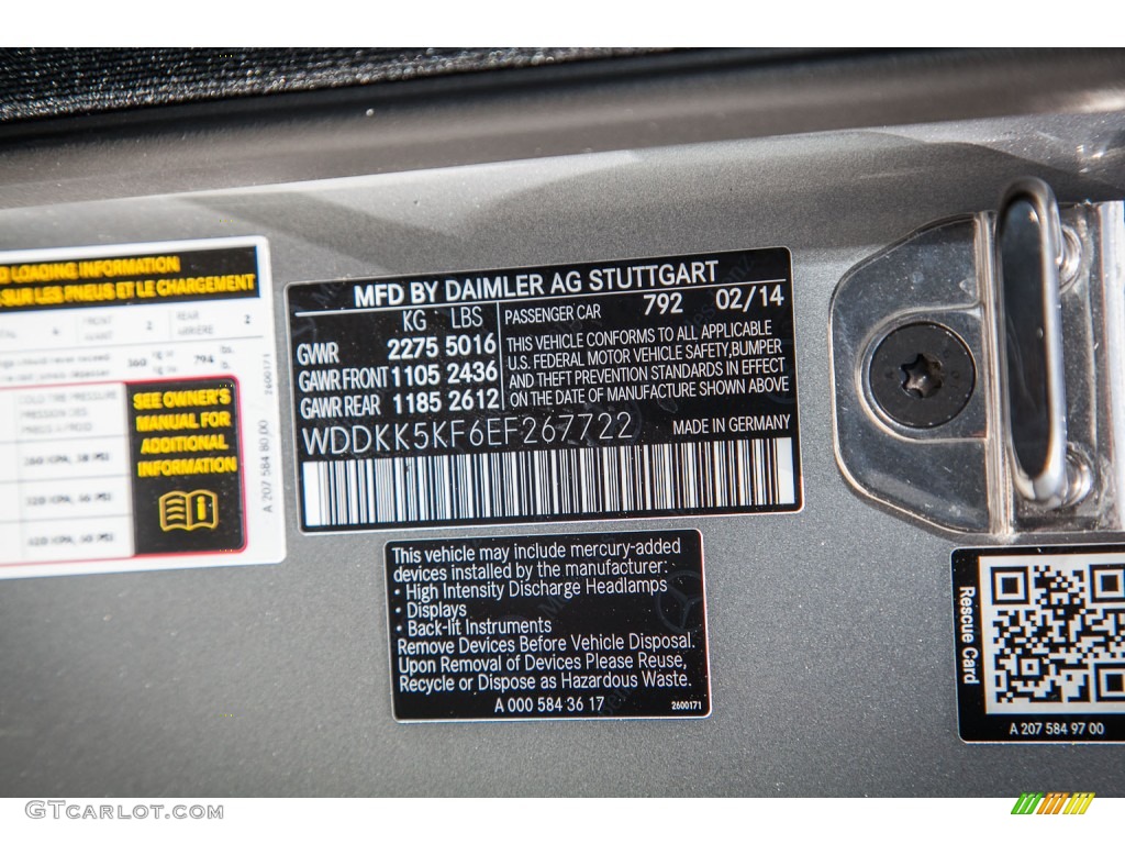 2014 E 350 Cabriolet - Paladium Silver Metallic / Black photo #7