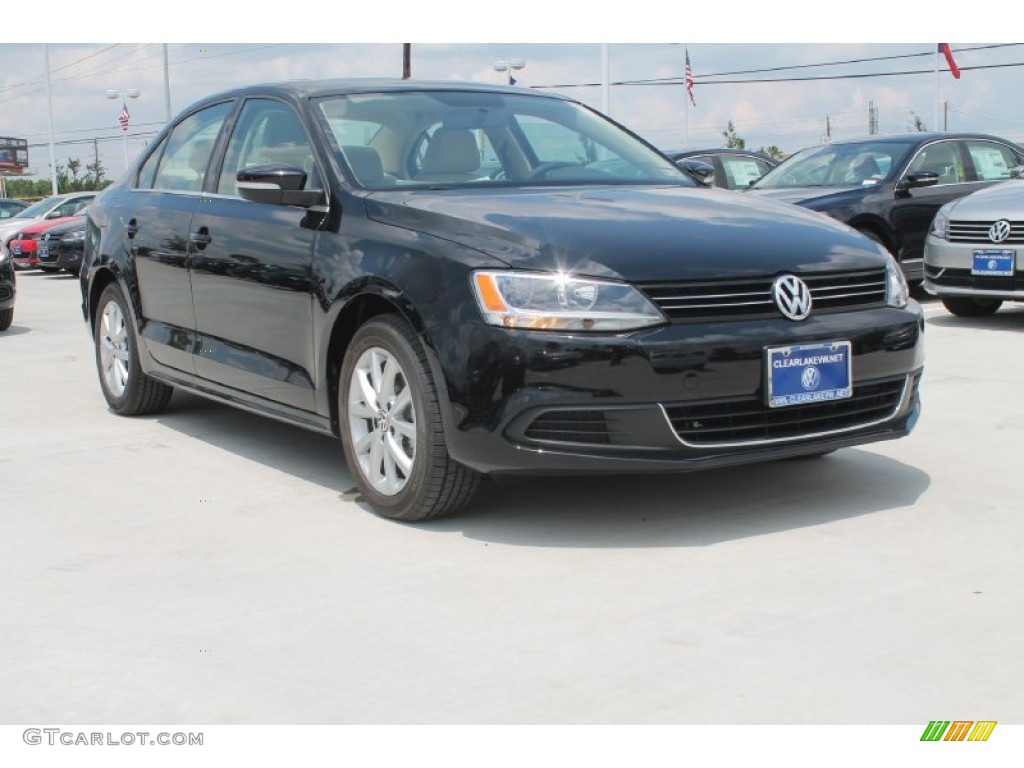 2014 Jetta SE Sedan - Black / Cornsilk Beige photo #1