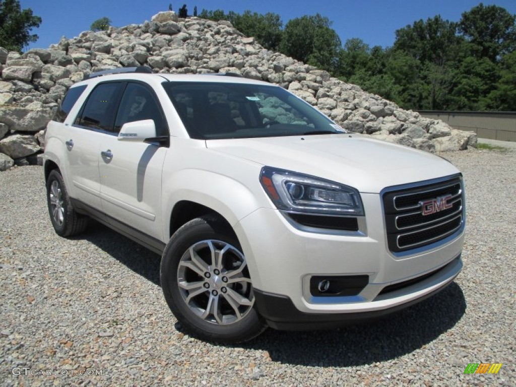 2014 Acadia SLT AWD - White Diamond Tricoat / Dark Cashmere photo #1