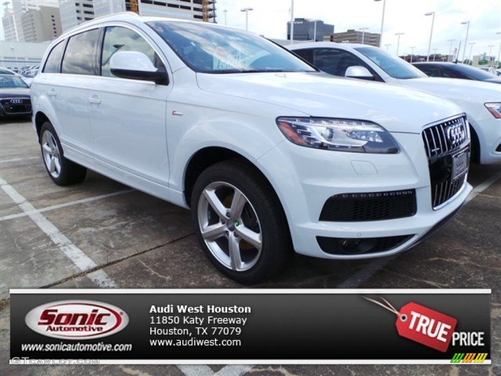 2014 Q7 3.0 TFSI quattro S Line Package - Glacier White Metallic / Limestone Gray photo #1