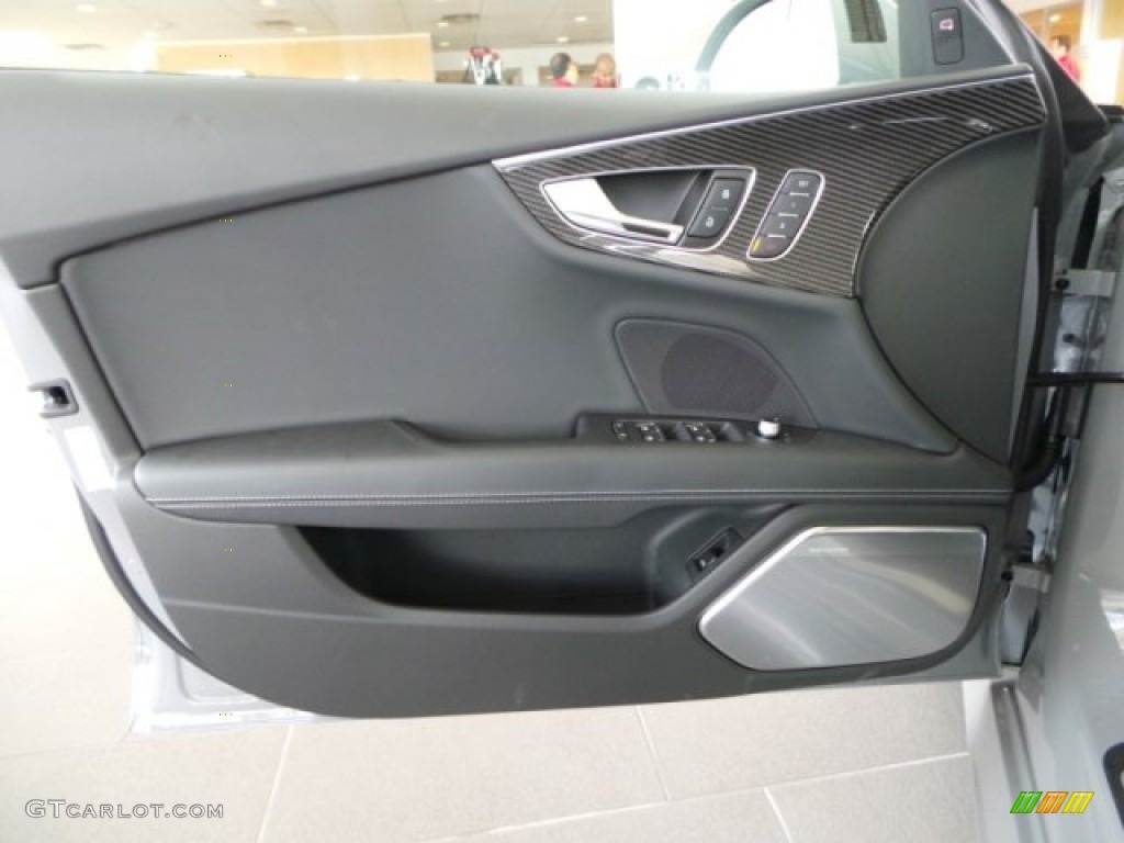 2014 Audi RS 7 4.0 TFSI quattro Black Valcona Leather w/Honeycomb Stitching Door Panel Photo #94051612