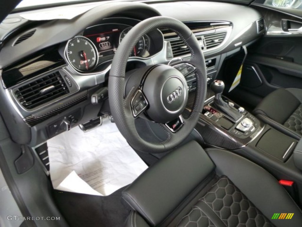 Black Valcona Leather w/Honeycomb Stitching Interior 2014 Audi RS 7 4.0 TFSI quattro Photo #94051654
