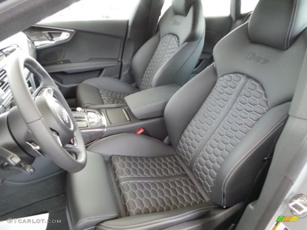 Black Valcona Leather w/Honeycomb Stitching Interior 2014 Audi RS 7 4.0 TFSI quattro Photo #94051667