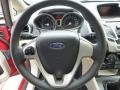 Light Stone/Charcoal Black Cloth 2011 Ford Fiesta SE Hatchback Steering Wheel