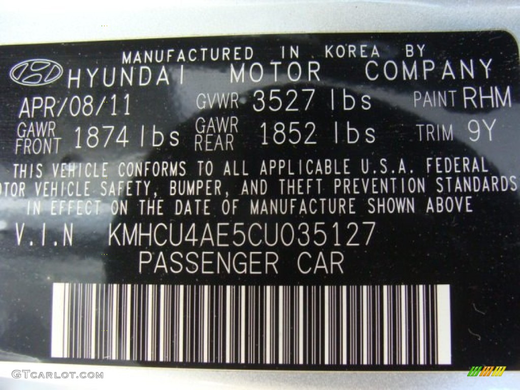 2012 Accent GLS 4 Door - Ironman Silver / Gray photo #31