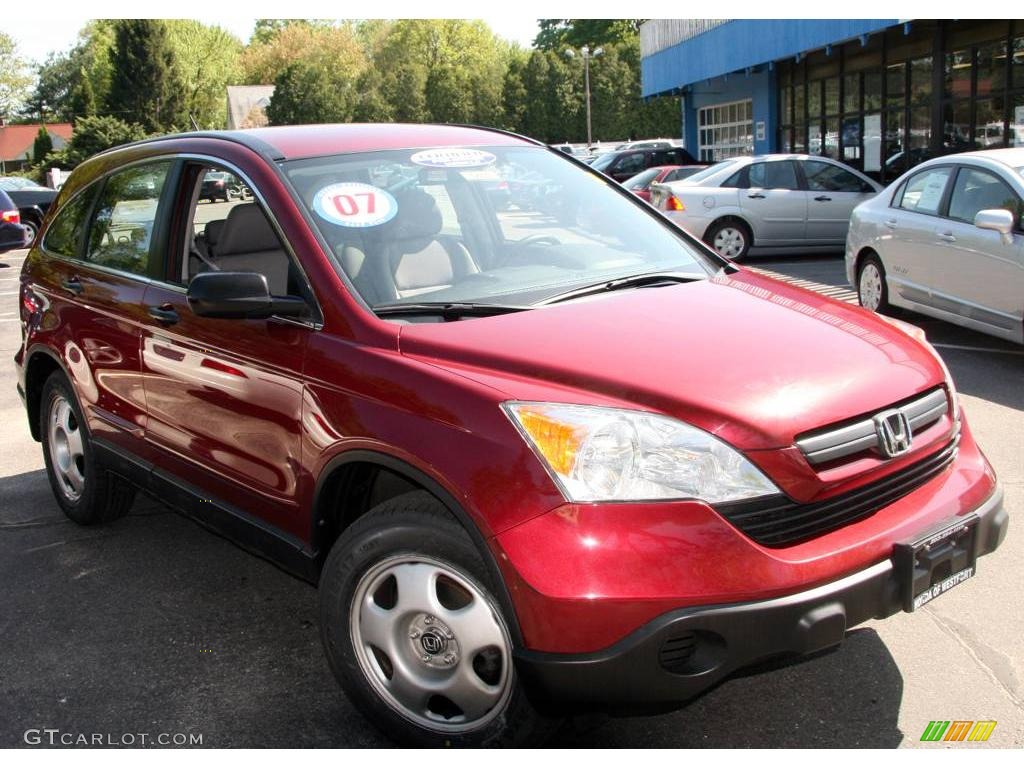 2007 CR-V LX 4WD - Tango Red Pearl / Gray photo #3