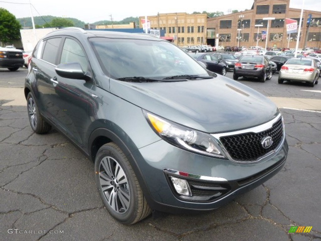 2014 Sportage EX AWD - Sage Green / Black photo #2