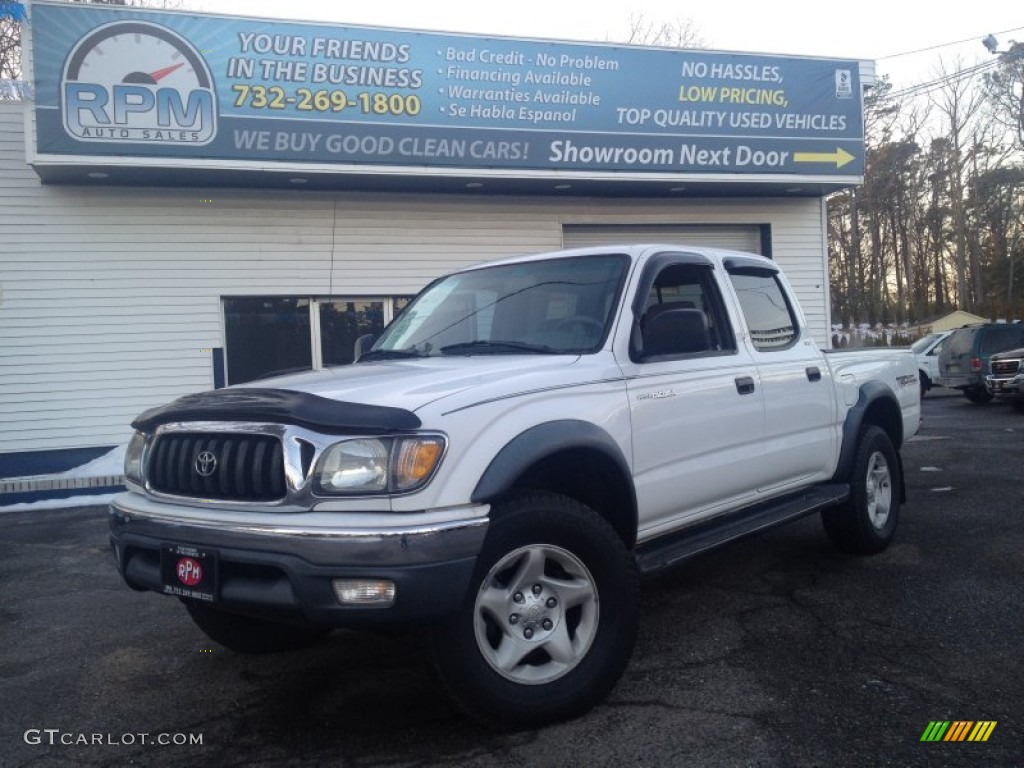 2003 Tacoma V6 PreRunner Double Cab - Super White / Charcoal photo #1