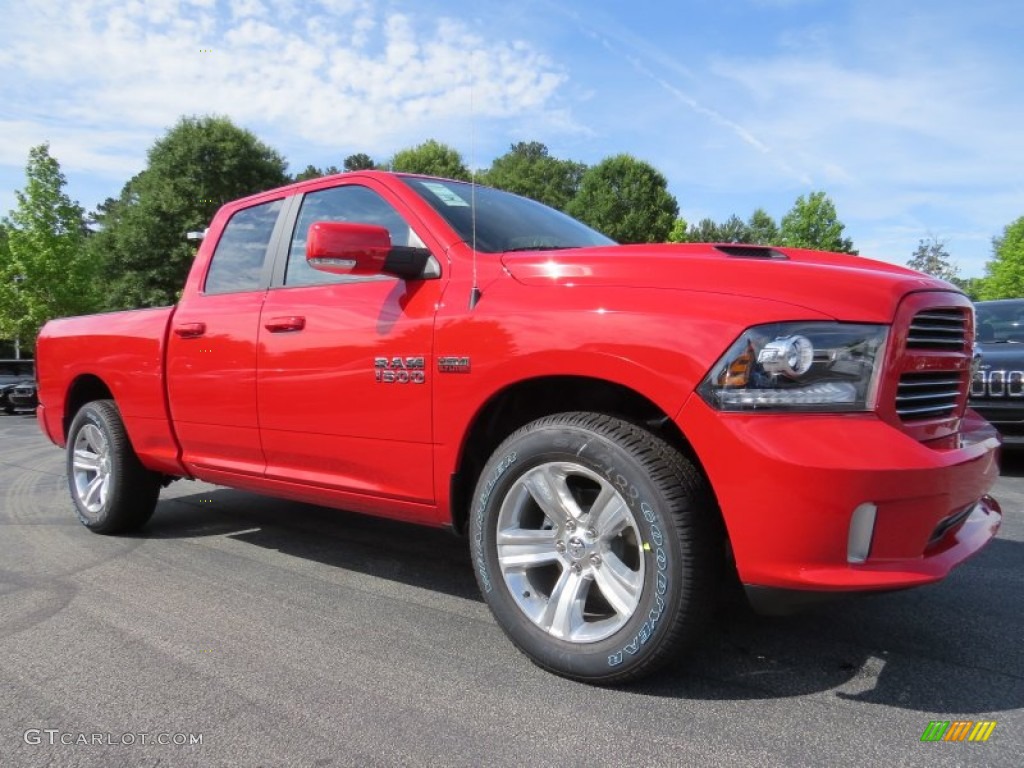 Flame Red 2014 Ram 1500 Sport Quad Cab Exterior Photo #94072029