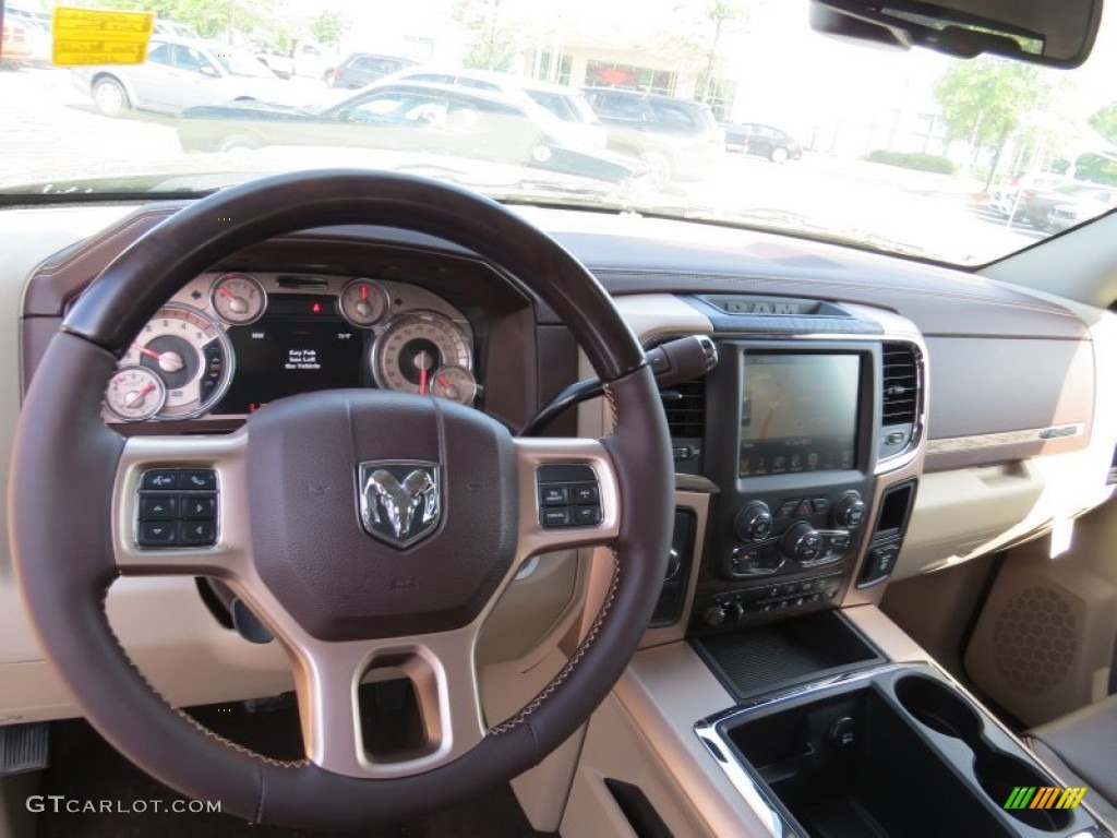 2014 3500 Laramie Longhorn Crew Cab 4x4 Dually - Black Gold Pearl / Canyon Brown/Light Frost Beige photo #8